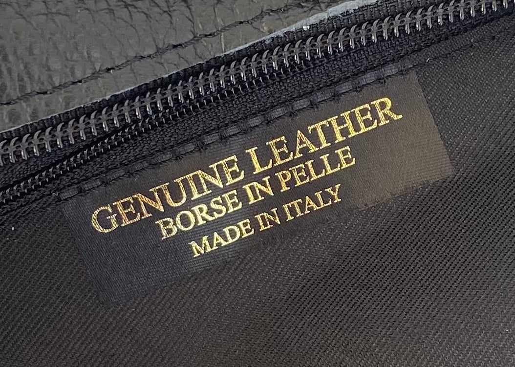 Bolso de piel auténtica con cierre dorado