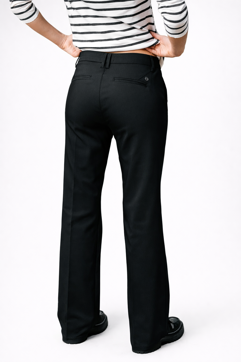 Pantalón recto slim Noir