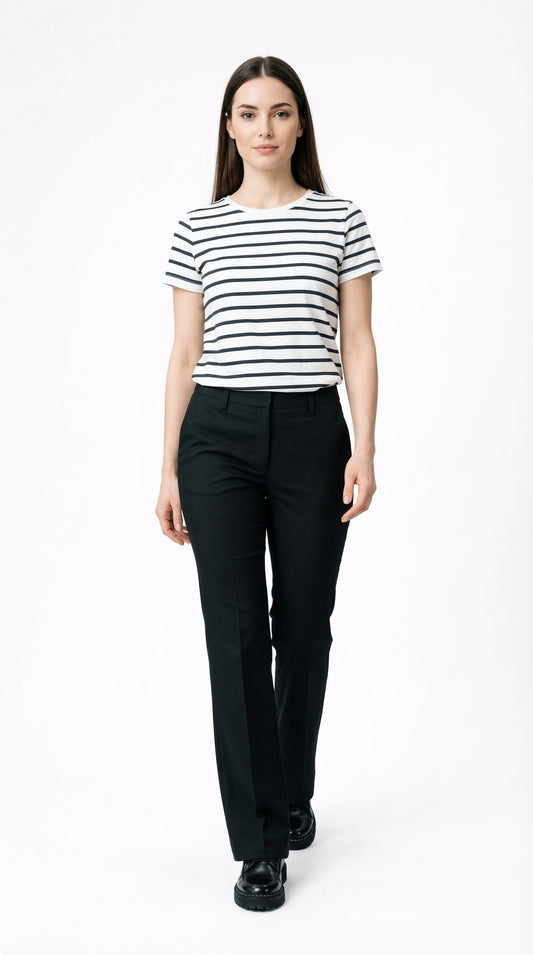 Pantalón recto slim Noir