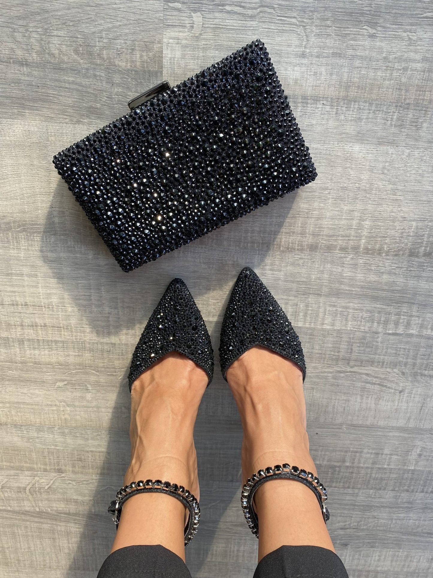 Bolso negro diamante