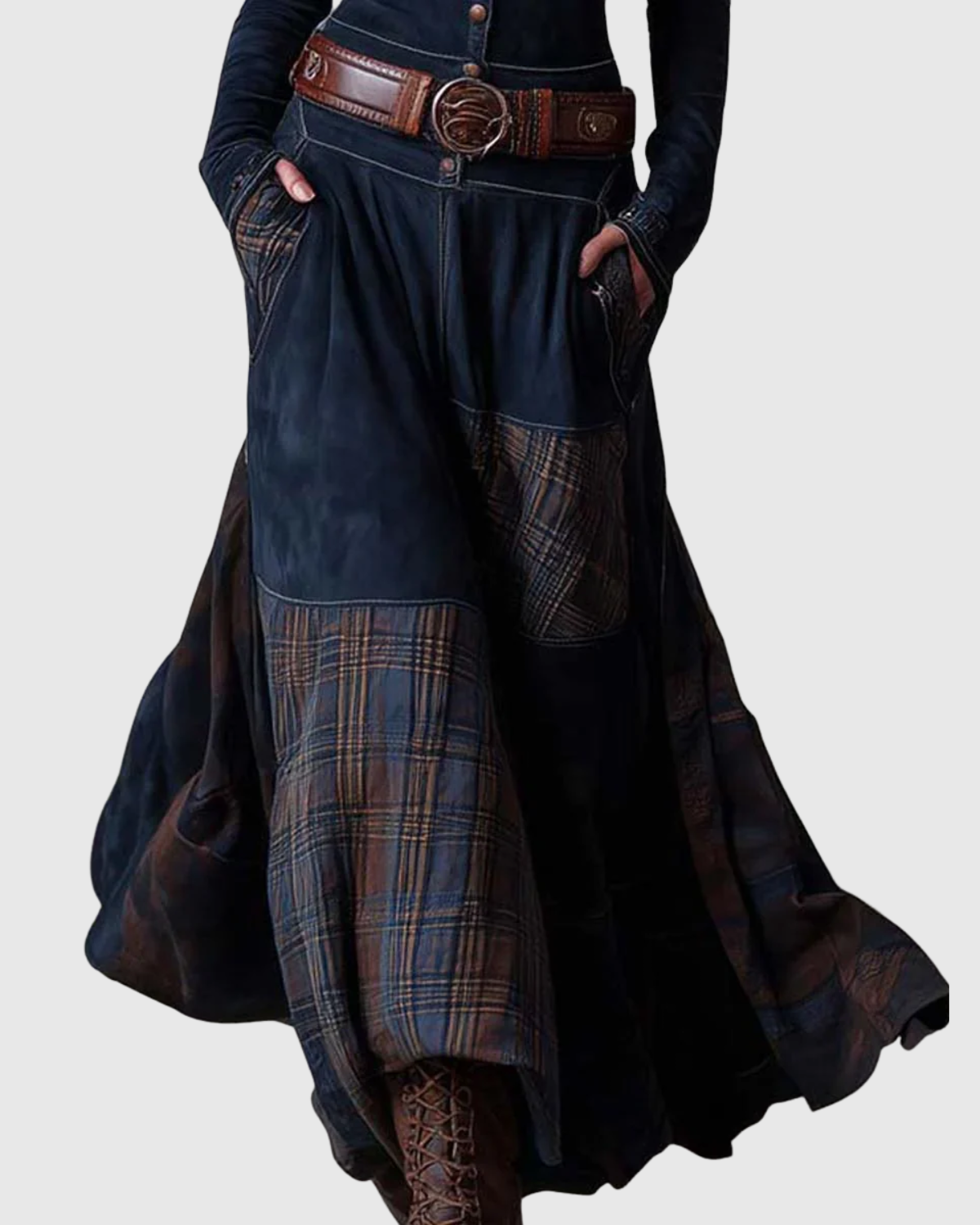 LEONORA™ | VESTIDO LARGO DE ANTE