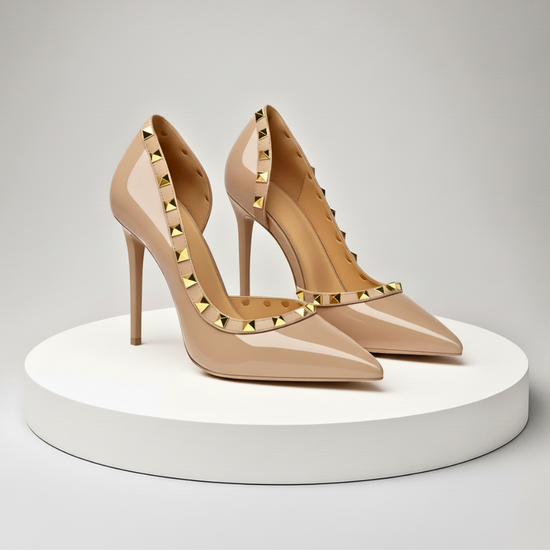 Valeria / Tacones Stud Charolᵛᶜ