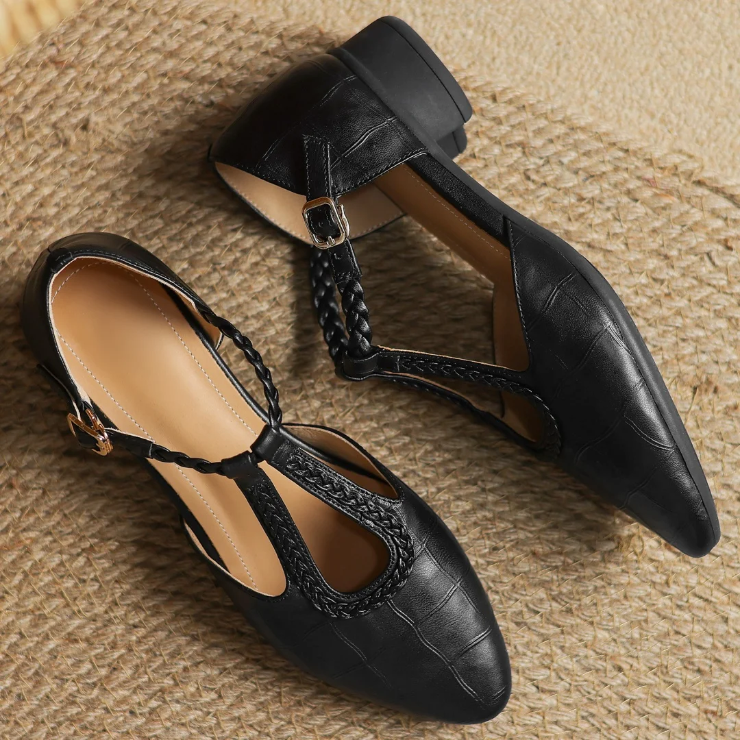 Elisaᵛᶜ / Tacones T-Bar Trenzados