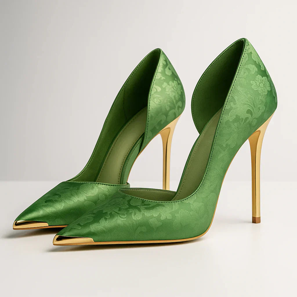 Bianca / Tacones Velvet Verdeᵛᶜ