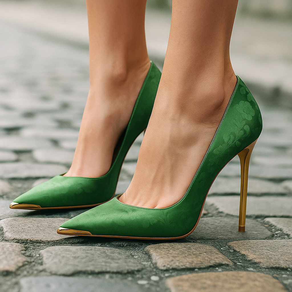 Bianca / Tacones Velvet Verdeᵛᶜ