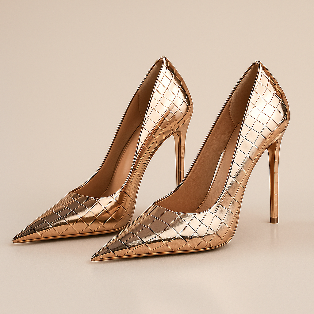 Valentina / Tacones Croc Doradosᵛᶜ
