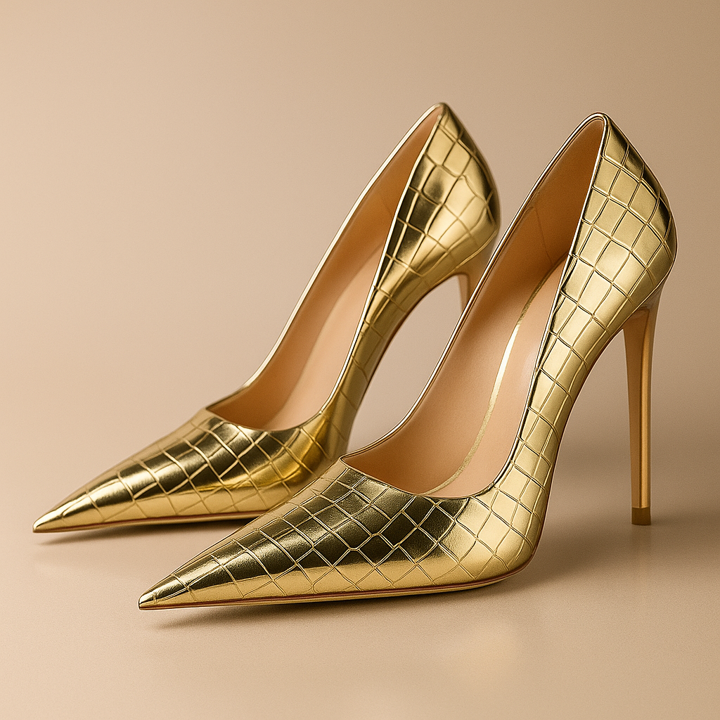 Valentina / Tacones Croc Doradosᵛᶜ