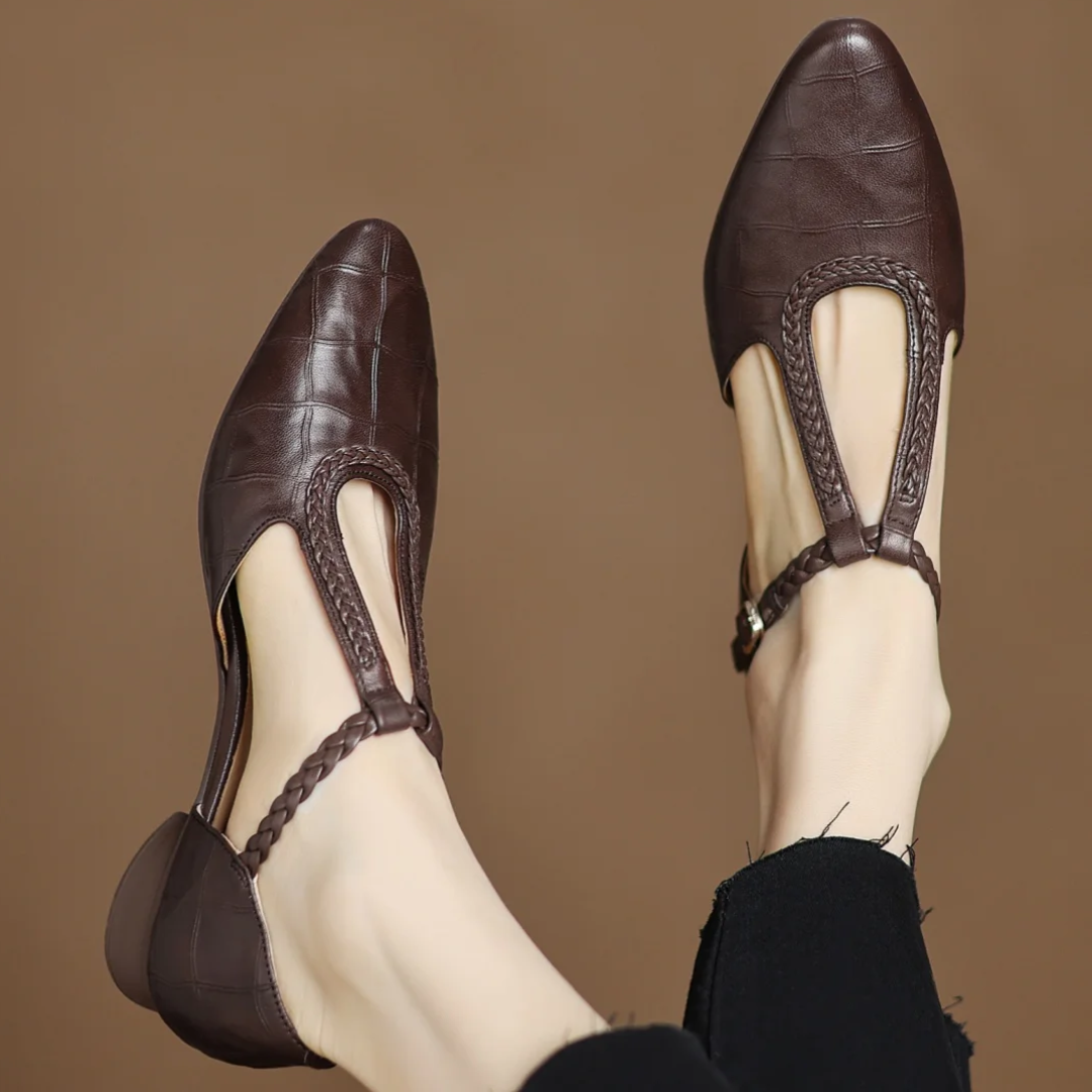 Elisaᵛᶜ / Tacones T-Bar Trenzados