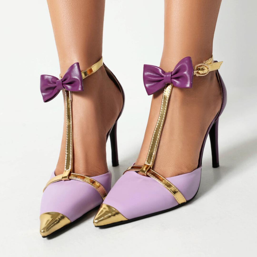 Celeste / Tacones Bow Contrastᵛᶜ