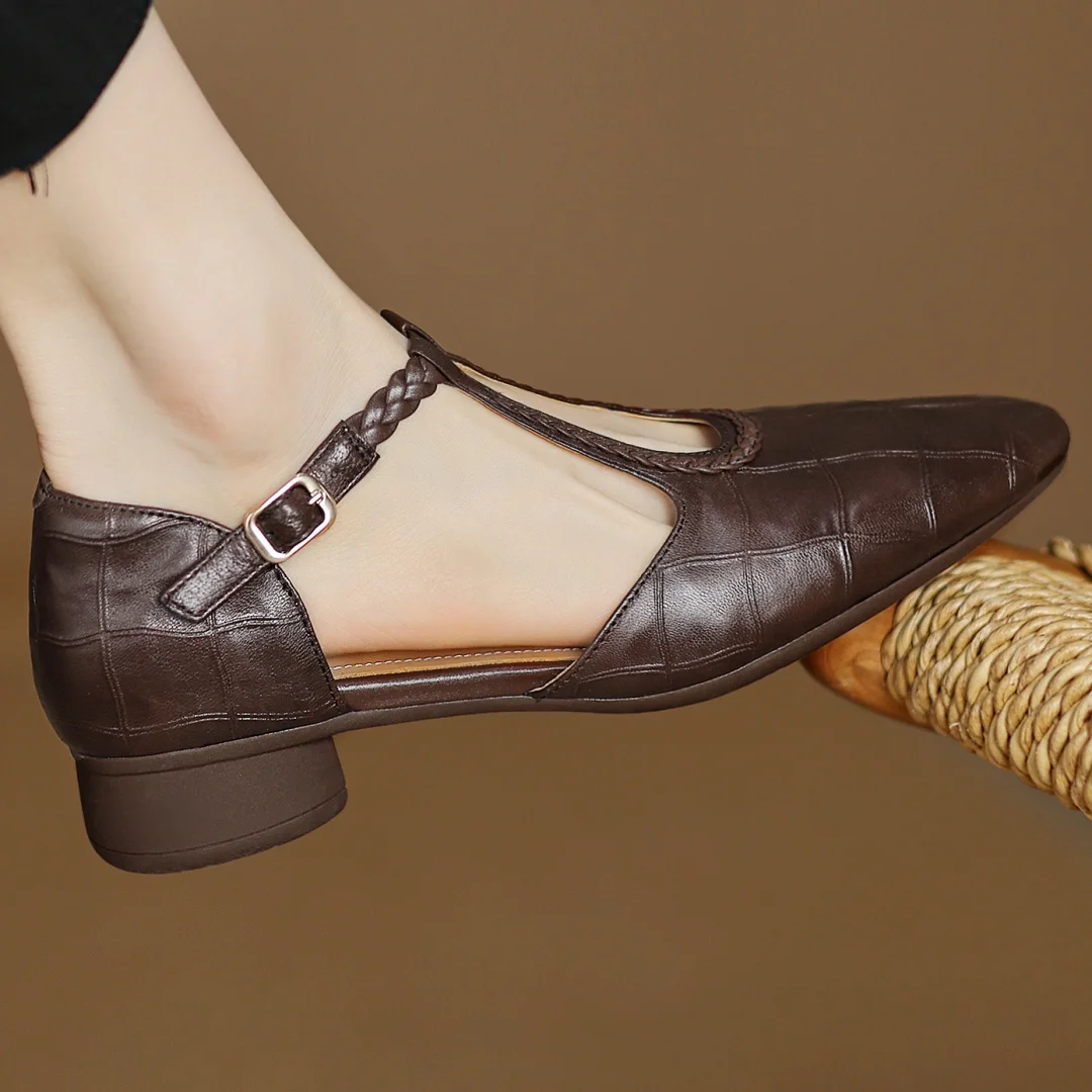 Elisaᵛᶜ / Tacones T-Bar Trenzados