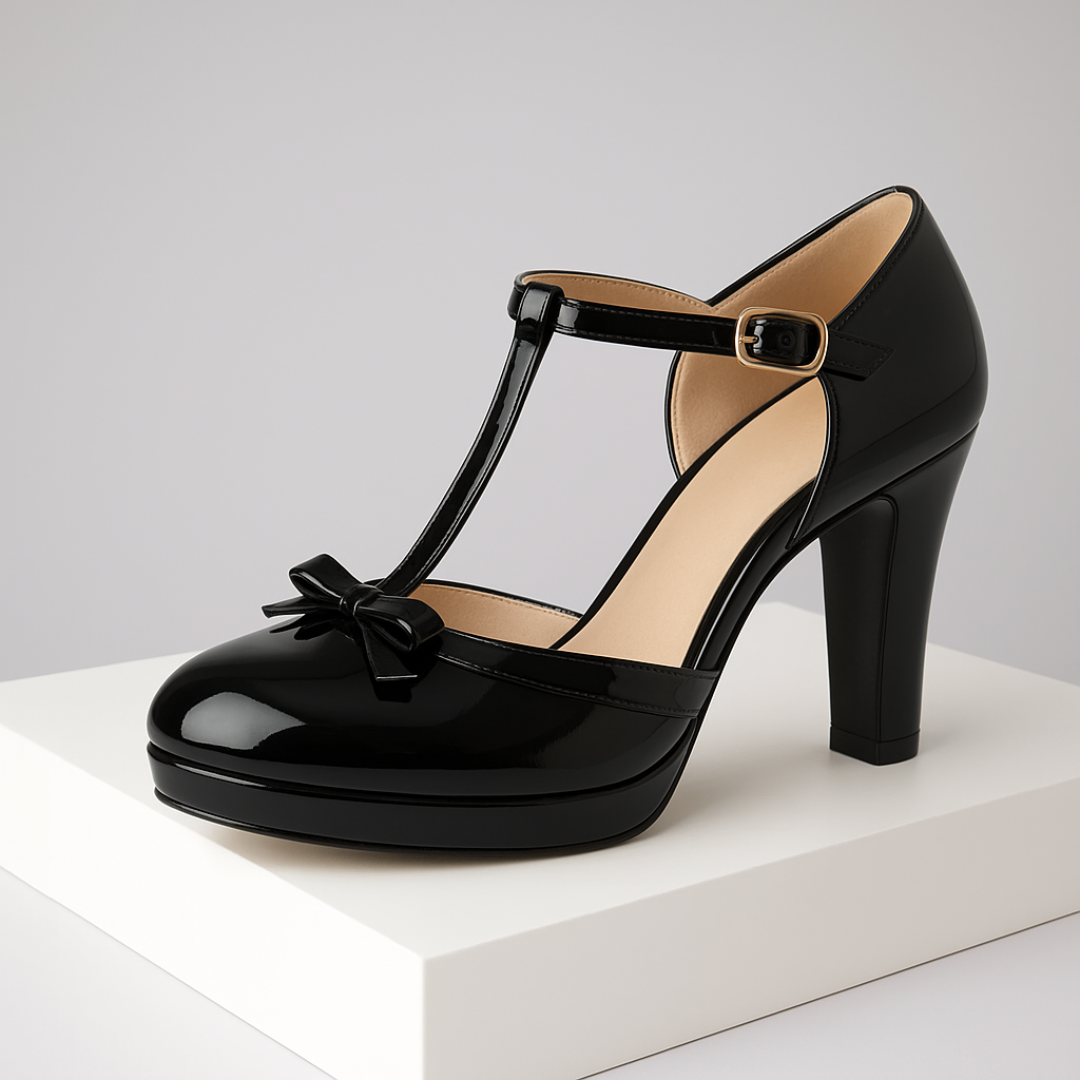Tacones T-Bar Lazo Bicolorᵛᶜ