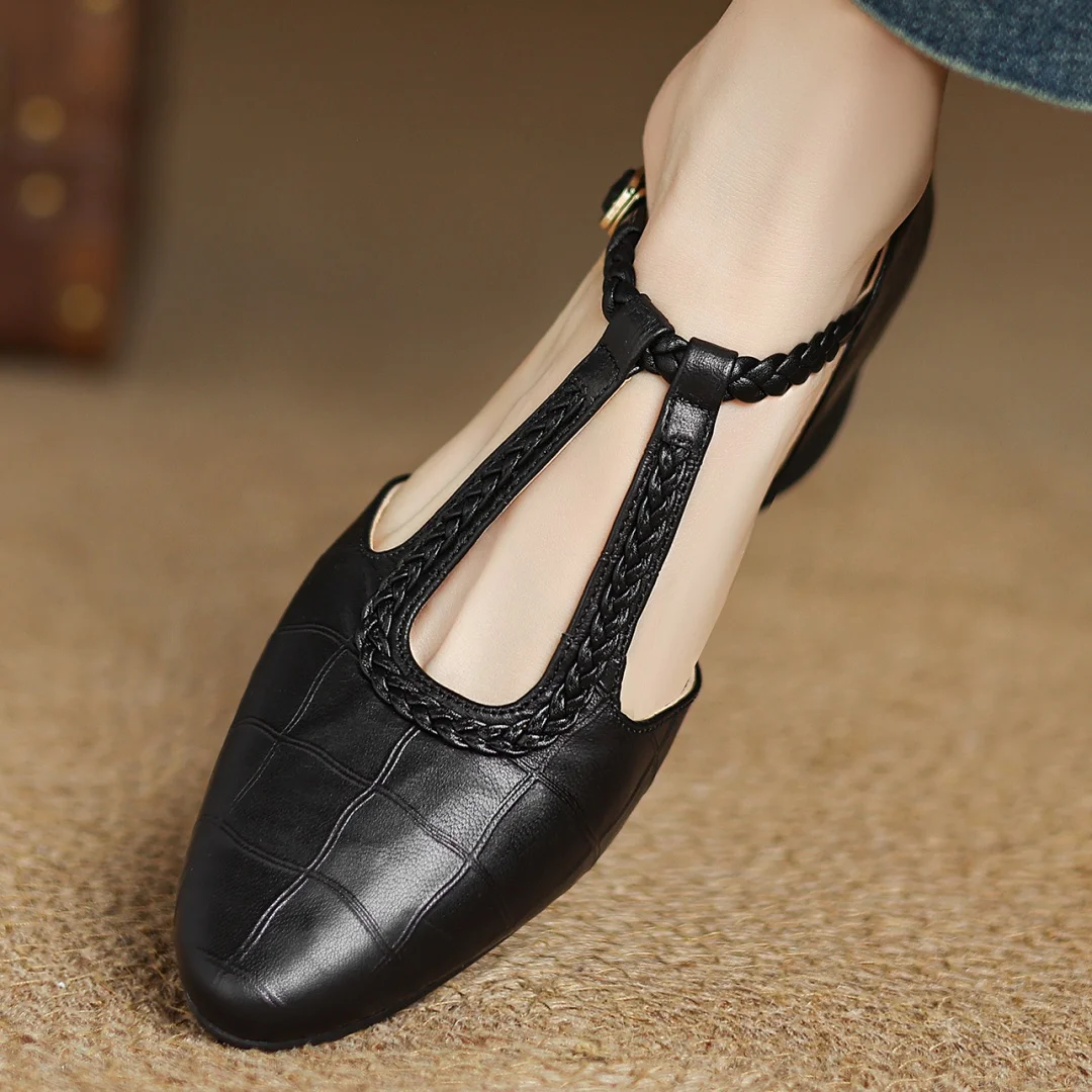 Elisaᵛᶜ / Tacones T-Bar Trenzados