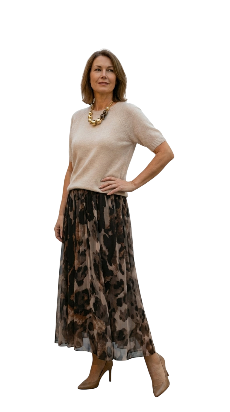 MAELA™ | CONJUNTO DE PUNTO Y FALDA FLUIDA