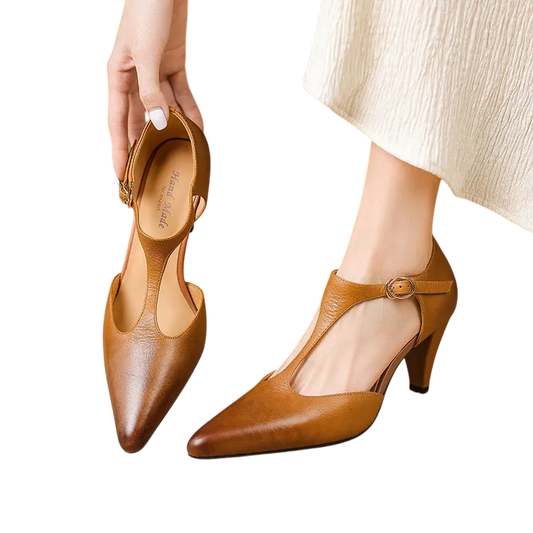 Teresa / Tacones T-Bar Cueroᵛᶜ