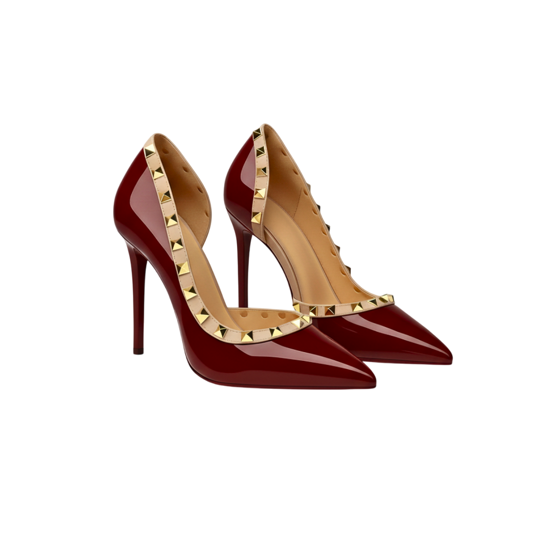 Valeria / Tacones Stud Charolᵛᶜ