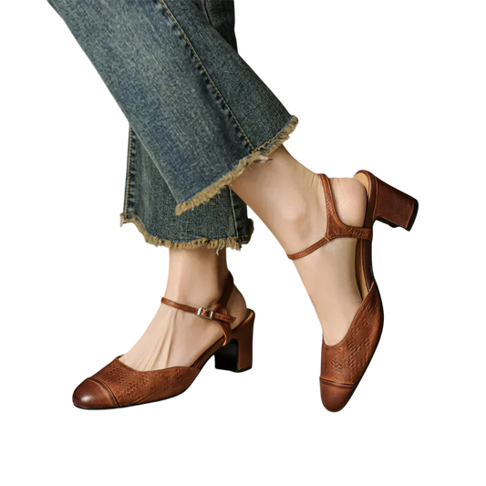 Tacones T-Bar Textura Cueroᵛᶜ