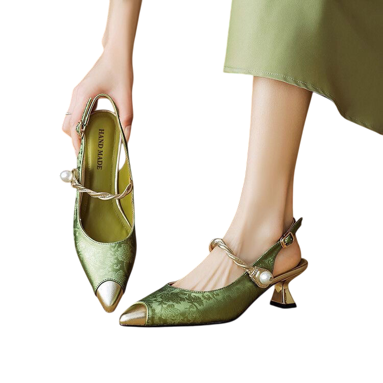 Tacones T-Bar Punta Metalizadaᵛᶜ