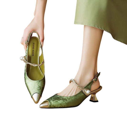 Tacones T-Bar Punta Metalizadaᵛᶜ
