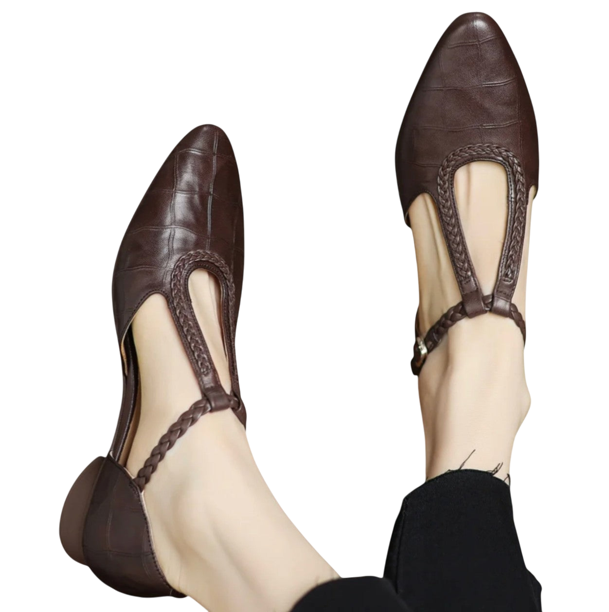 Elisaᵛᶜ / Tacones T-Bar Trenzados