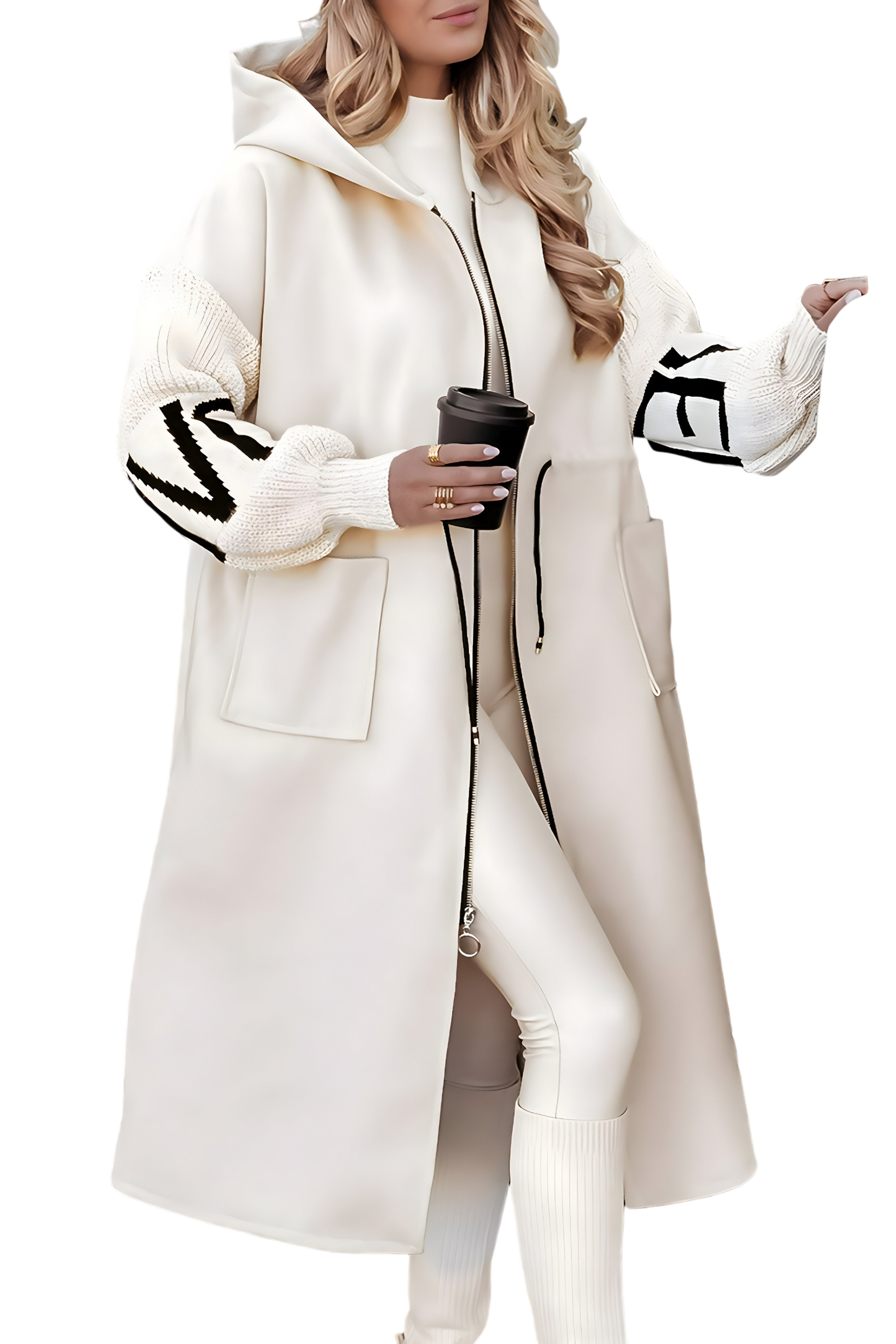 Elena | Chaqueta de mujer con mangas de punto y capucha