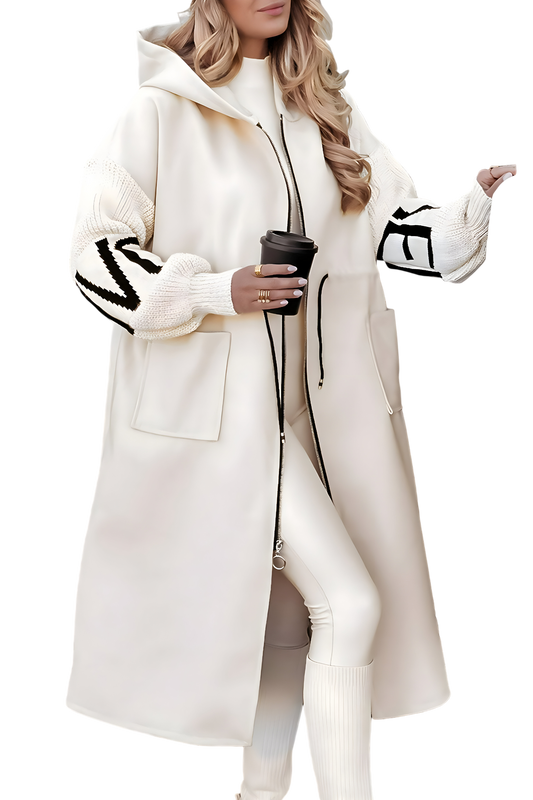 Elena | Chaqueta de mujer con mangas de punto y capucha