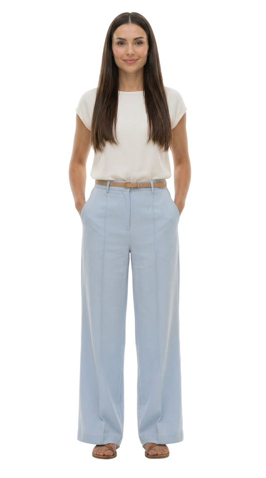 Pantalón elegante azul pastel