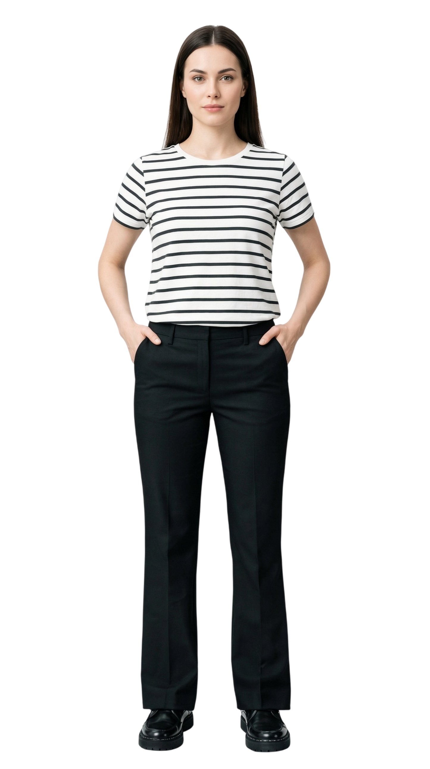 Pantalón recto slim Noir