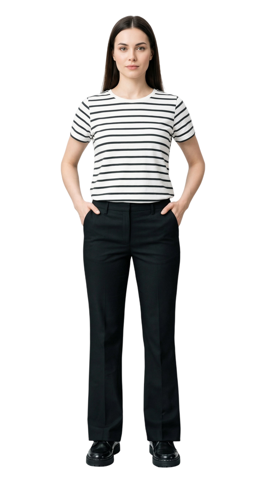 Pantalón recto slim Noir