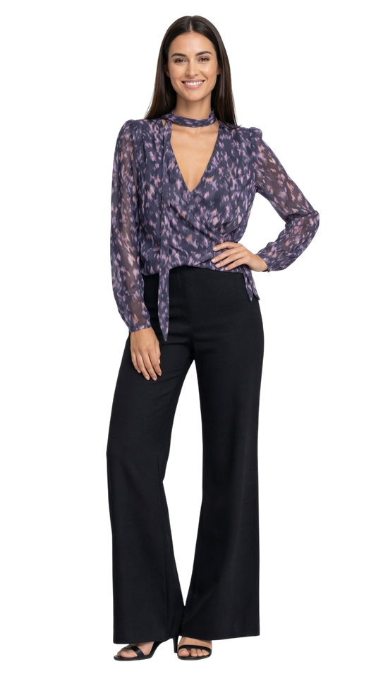 Blusa Cruzada Gasa Estampada