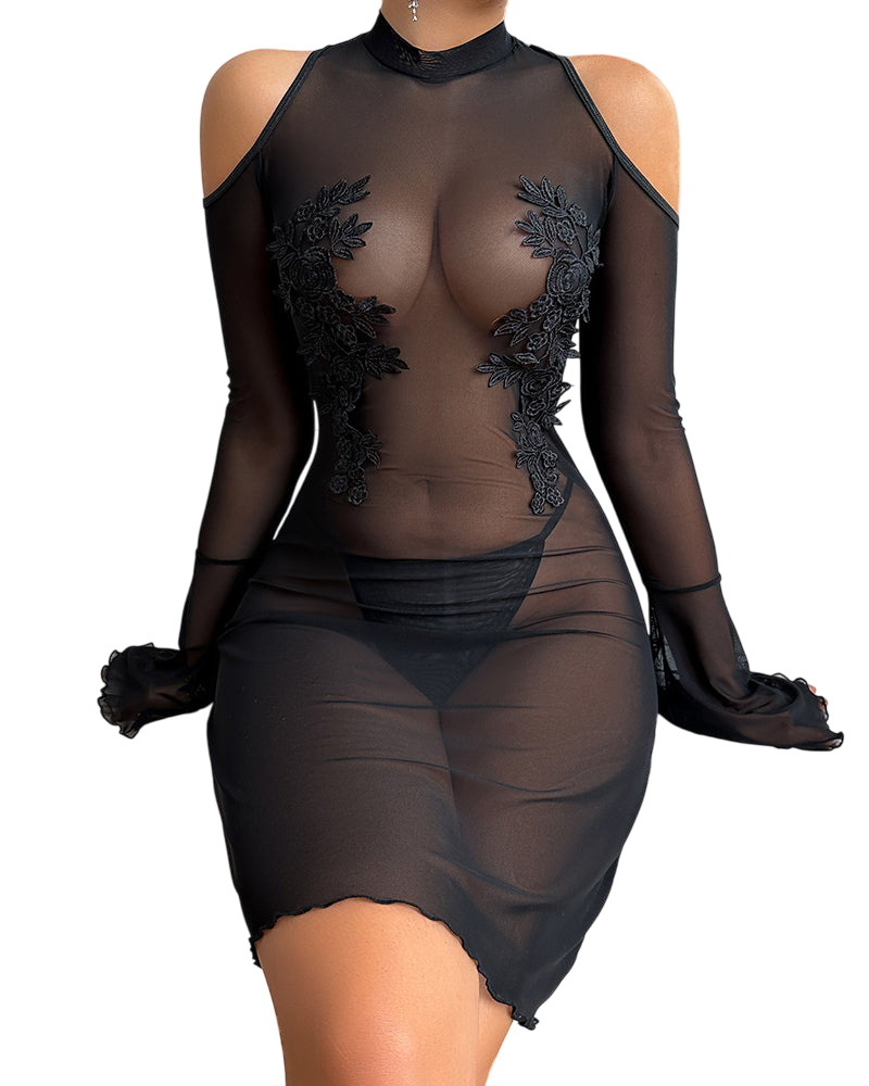 Vestido Lencería Transparente Encaje