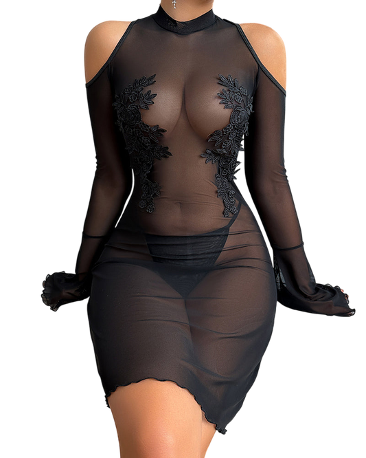 Vestido Lencería Transparente Encaje