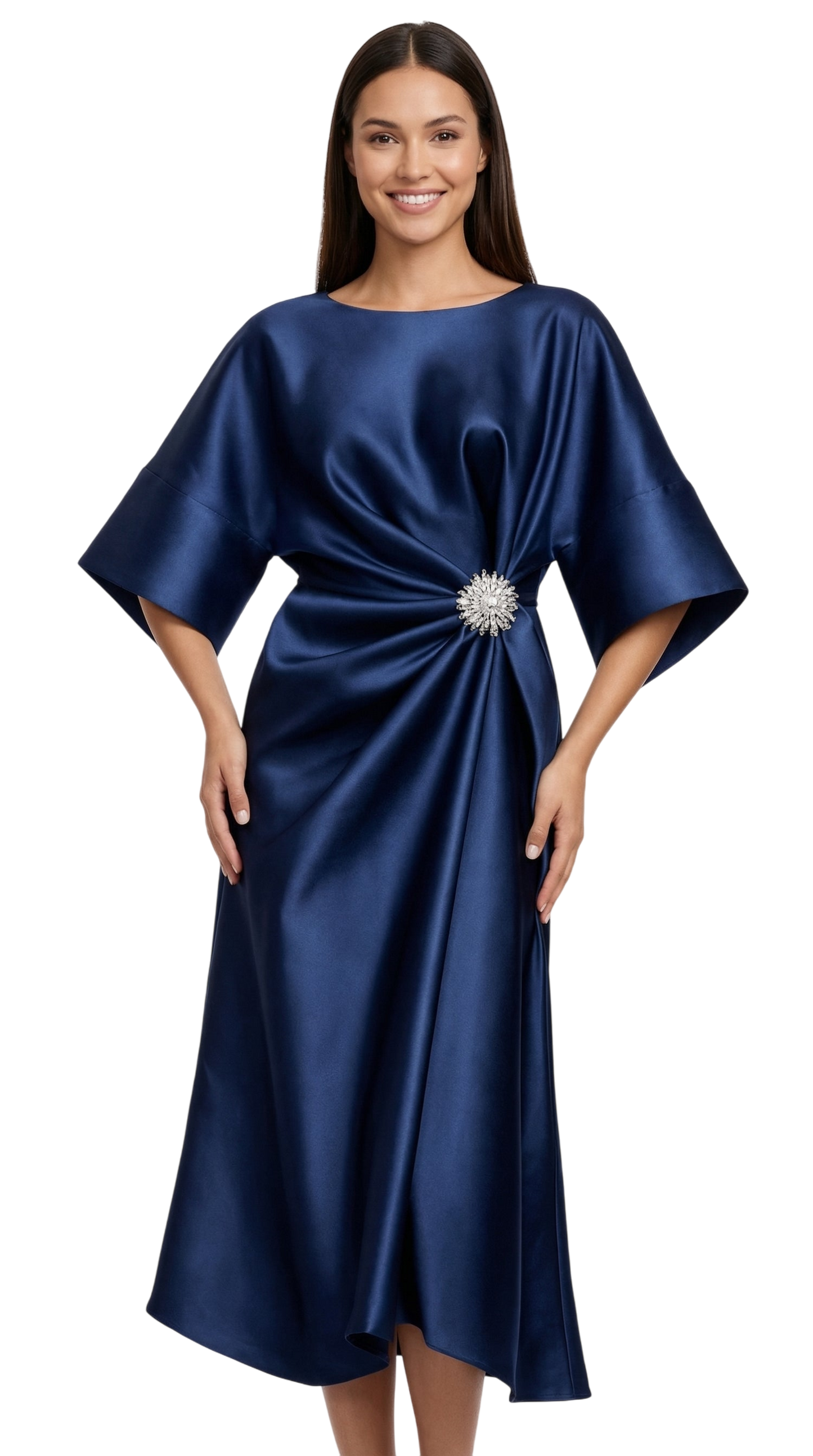LUZ™ | VESTIDO LARGO DE SATÉN PREMIUM