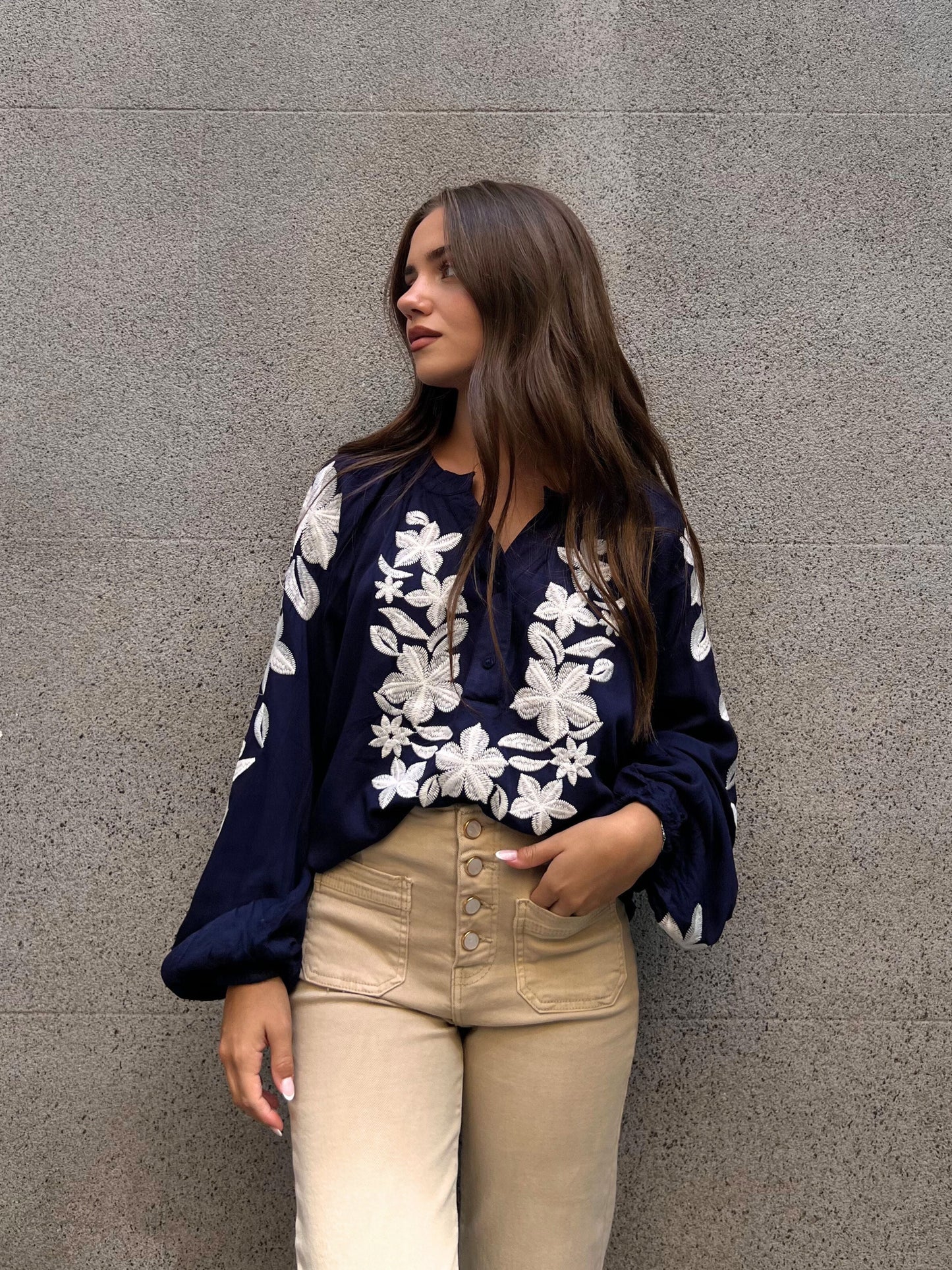 Blusa Bordada Floral