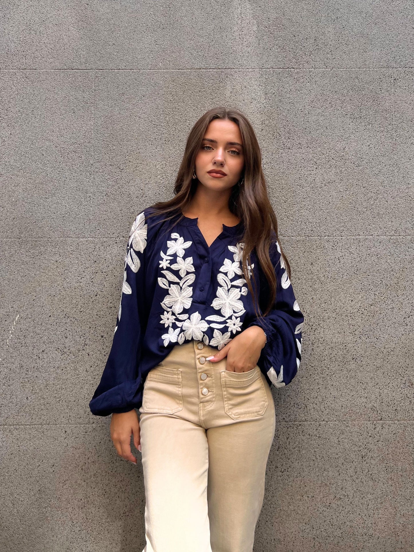 Blusa Bordada Floral