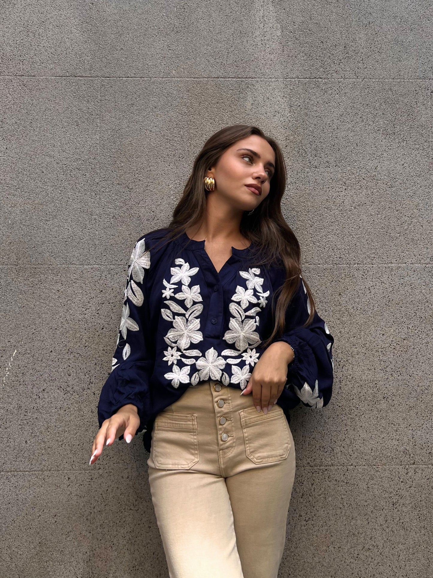 Blusa Bordada Floral