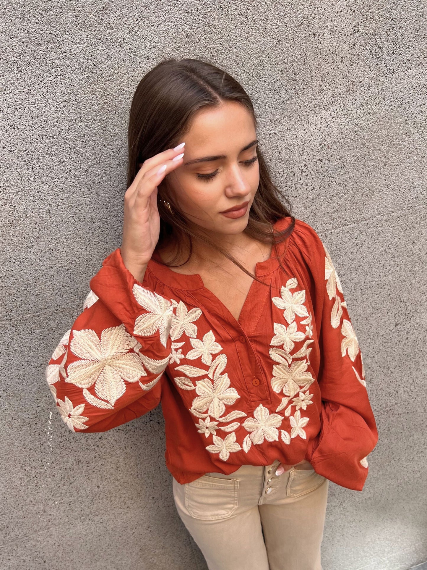 Blusa Bordada Floral