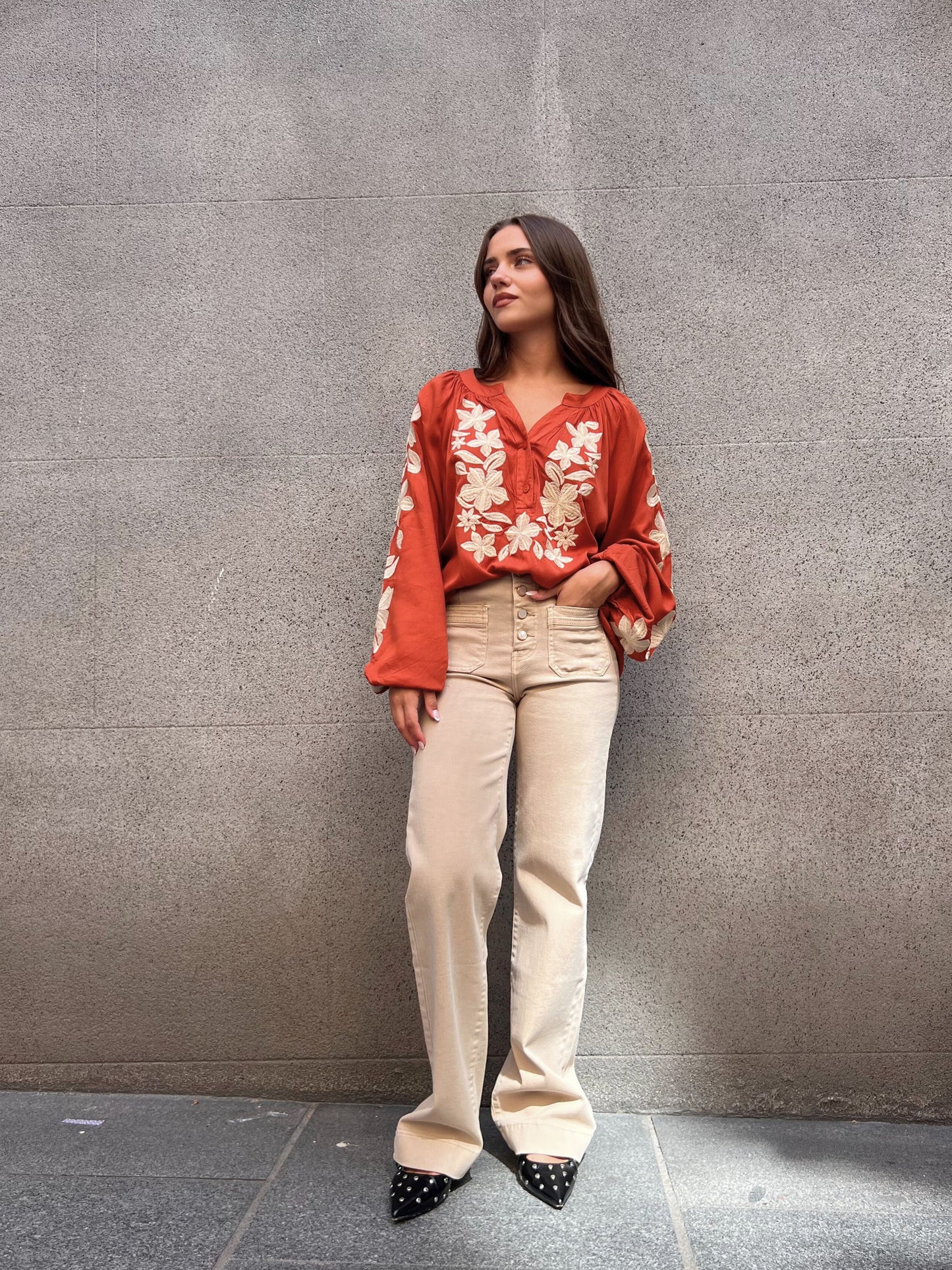 Blusa Bordada Floral