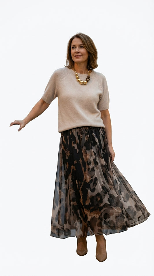 MAELA™ | CONJUNTO DE PUNTO Y FALDA FLUIDA