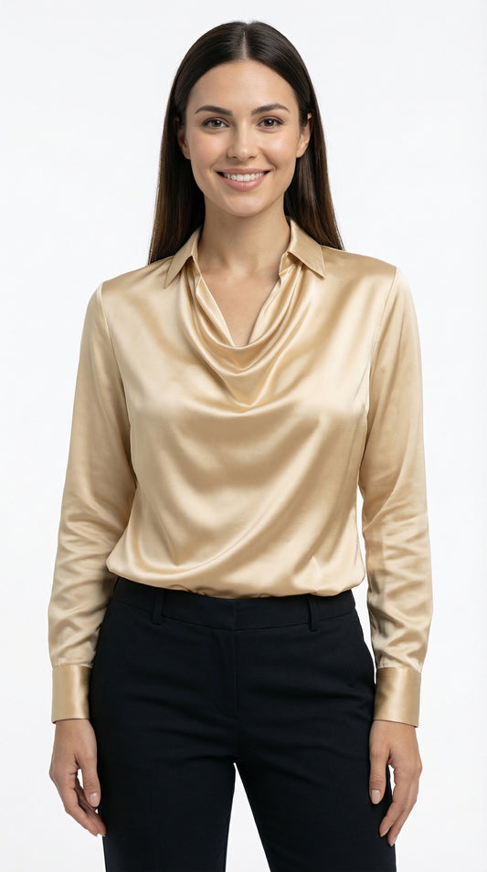 FIONA™ | BLUSA ELEGANTE DE SATÉN PREMIUM