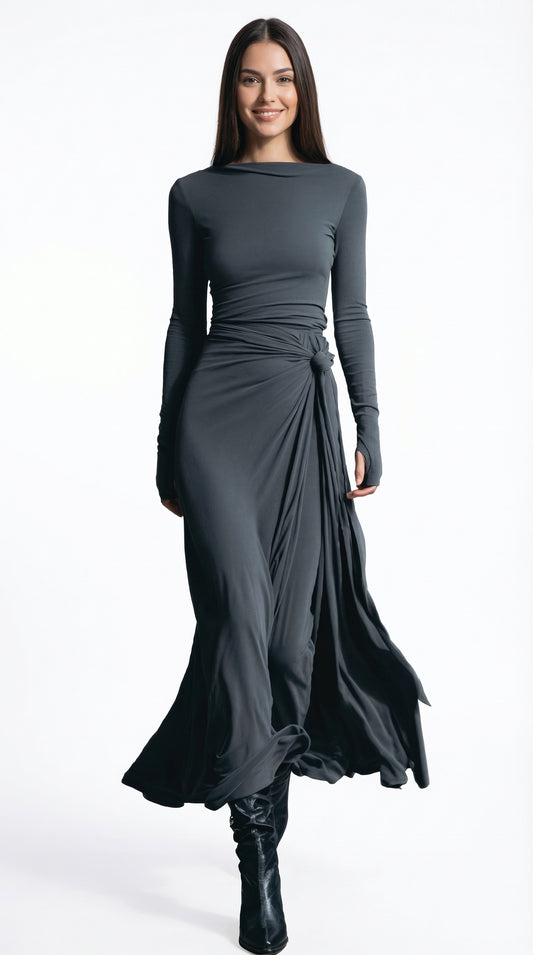 PAULA™ | VESTIDO MAXI EXQUISITO CON NUDO ENVOLVENTE