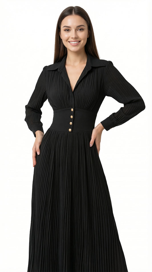 MARGOT™ | VESTIDO MAXI DE CUELLO SOLAPADO