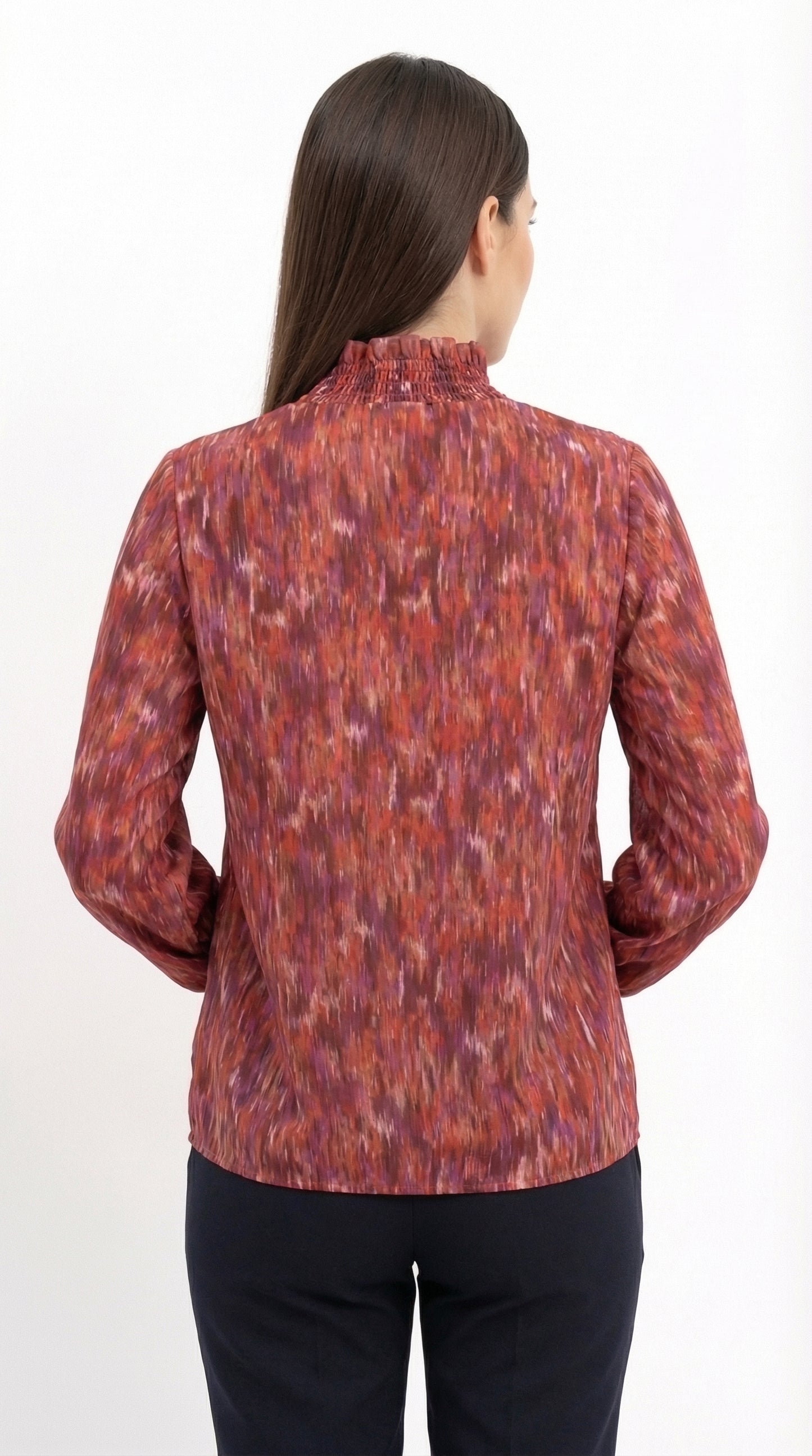 Blusa Cuello Fruncido Estampada