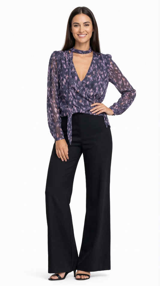 Blusa Cruzada Gasa Estampada