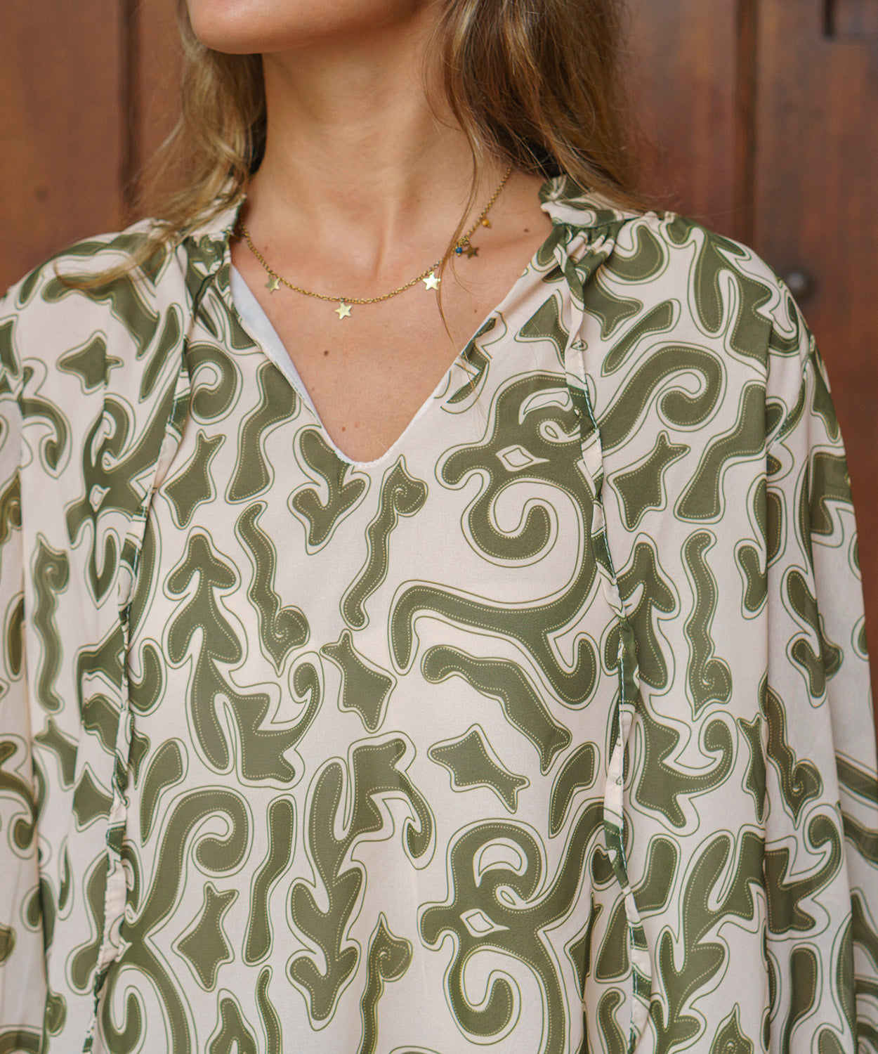 Blusa Estampada Fluida