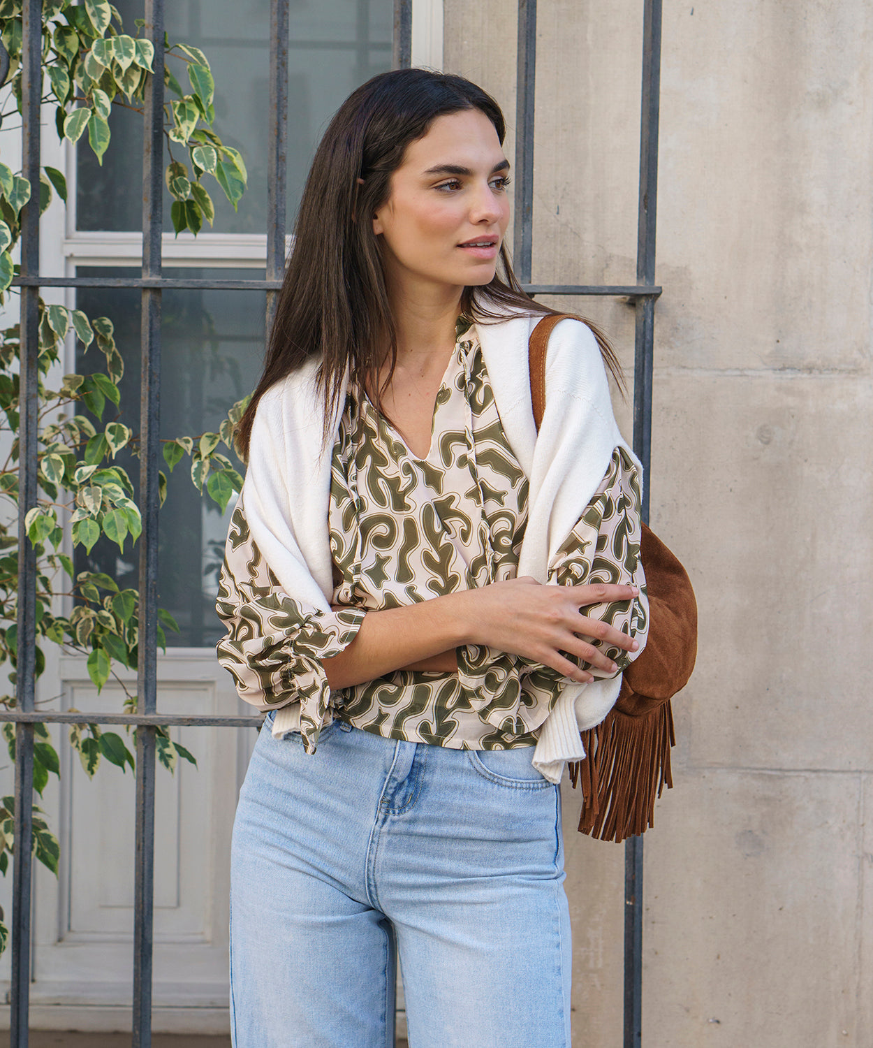 Blusa Estampada Fluida