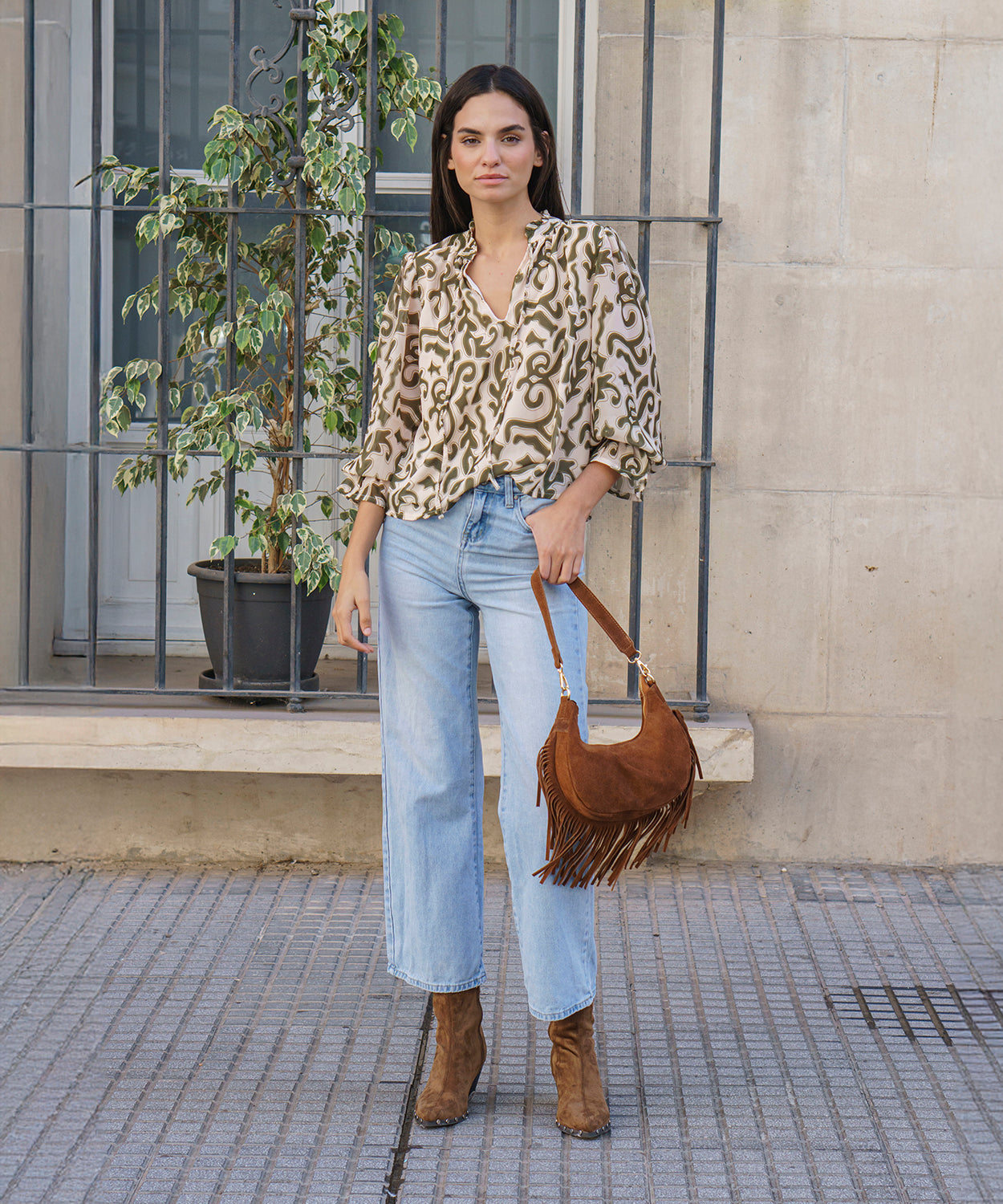 Blusa Estampada Fluida