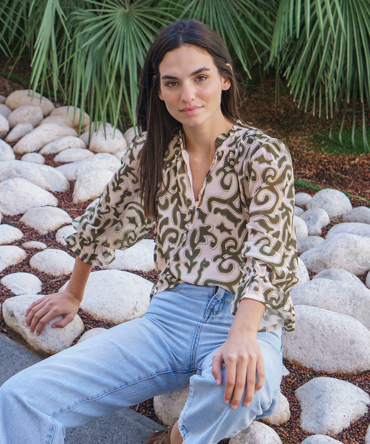 Blusa Estampada Fluida