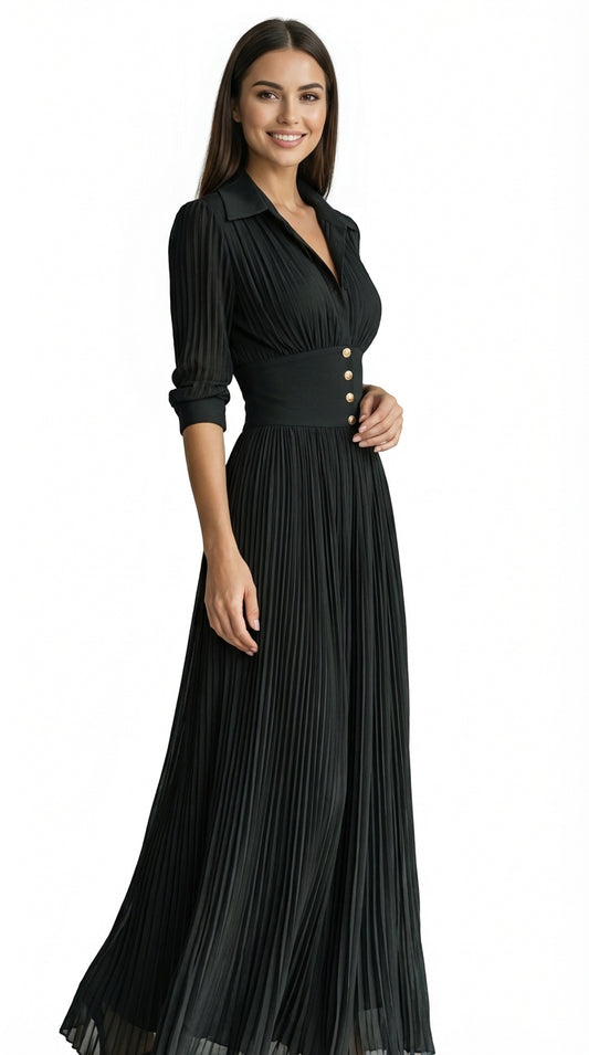 MARGOT™ | VESTIDO MAXI DE CUELLO SOLAPADO