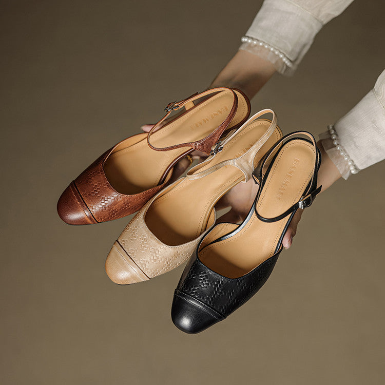 Tacones T-Bar Textura Cueroᵛᶜ