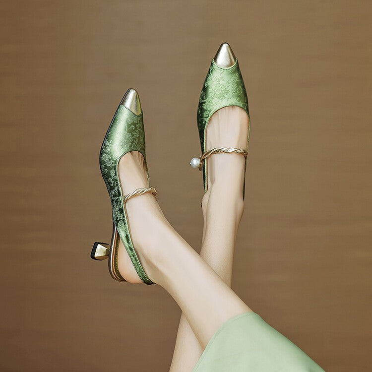 Tacones T-Bar Punta Metalizadaᵛᶜ